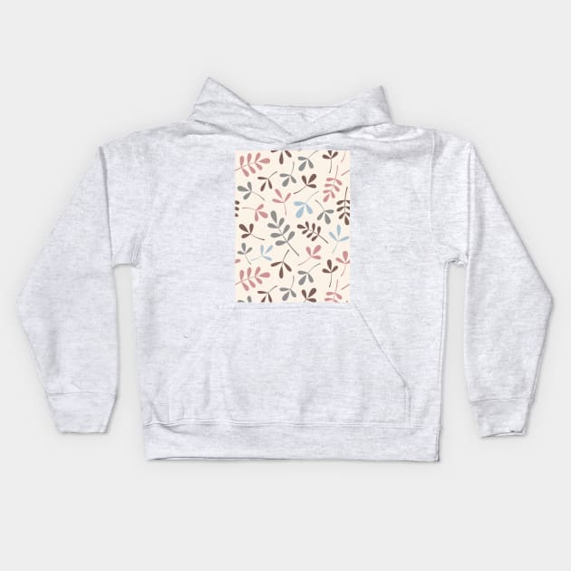 Assorted Leaf Silhouettes Pastel Colors Kids Hoodie by NataliePaskell